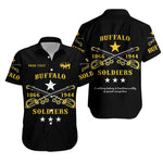 Personalized Buffalo Soldiers Hawaiian Shirt African American Military Simple Style - Black - African Pride