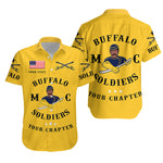 Personalized Buffalo Soldiers Motorcycle Club BSMC Hawaiian Shirt Original Style - Gold - African Pride