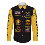 Personalized Buffalo Soldiers Hawaii Long Sleeve Button Shirt African American Military Original Style - Black Gold - African Pride