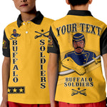 Custom Buffalo Soldiers Polo Shirt KID Motorcycle BSMC Club - African Pride