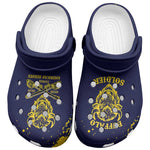 African-American Heroes Clogs Shoes Bison Buffalo Soldiers - Blue Grunge Style - African Pride