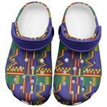 African Fathia Fata Nkrumah Kente Pattern Clogs Shoes - African Pride
