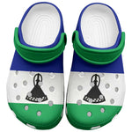 African Proud Lesotho Flag Clogs Shoes - African Pride