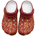 Basotho Blanket Clogs Shoes Lesotho Seanamarena Kharetsa Royal Red - African Pride