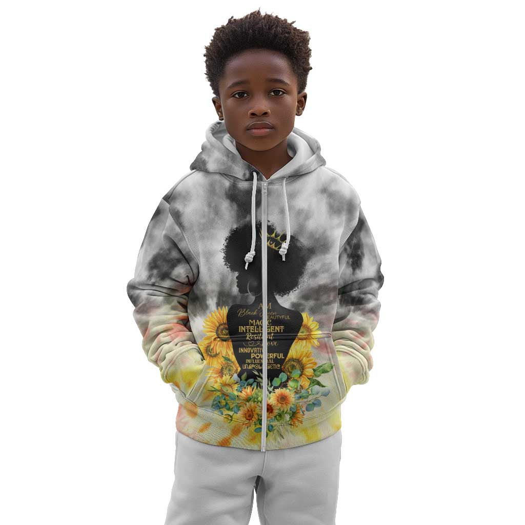 Vintage Flowers - I Am Black Queen Kid Hoodie