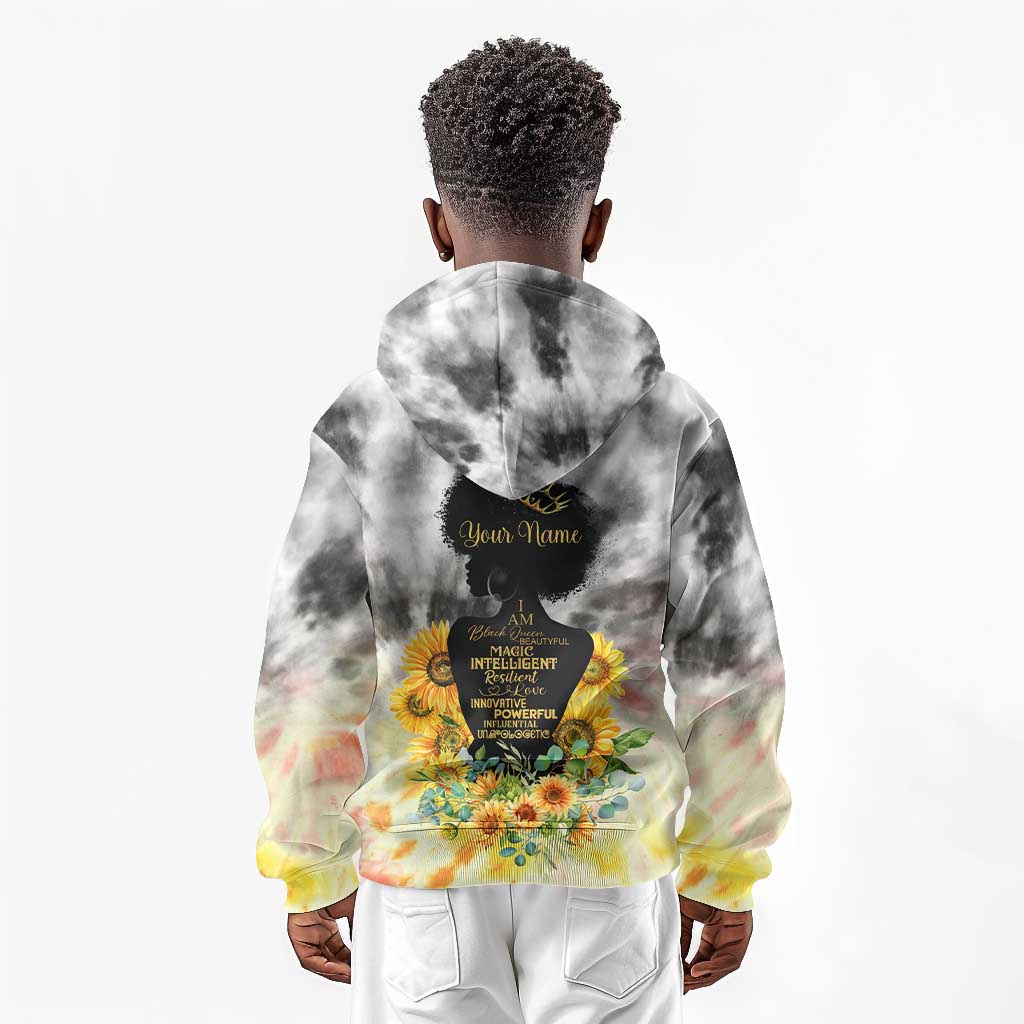 Vintage Flowers - I Am Black Queen Kid Hoodie