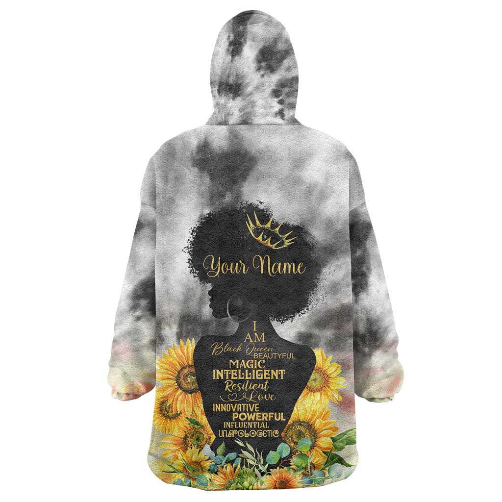 Vintage Flowers - I Am Black Queen KId Wearable Blanket Hoodie