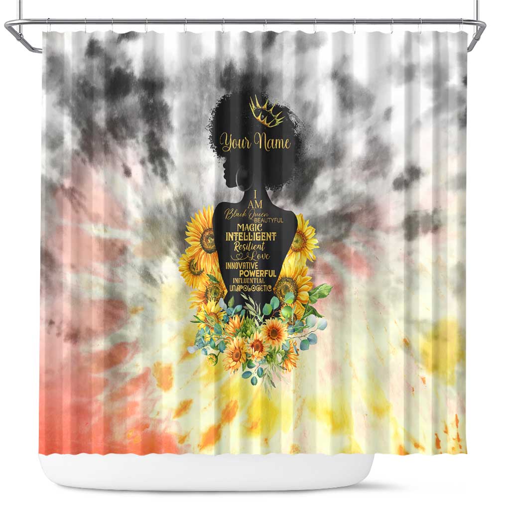 Vintage Flowers - I Am Black Queen Shower Curtain