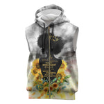 Vintage Flowers - I Am Black Queen Sleeveless Zip Hoodie - African Pride