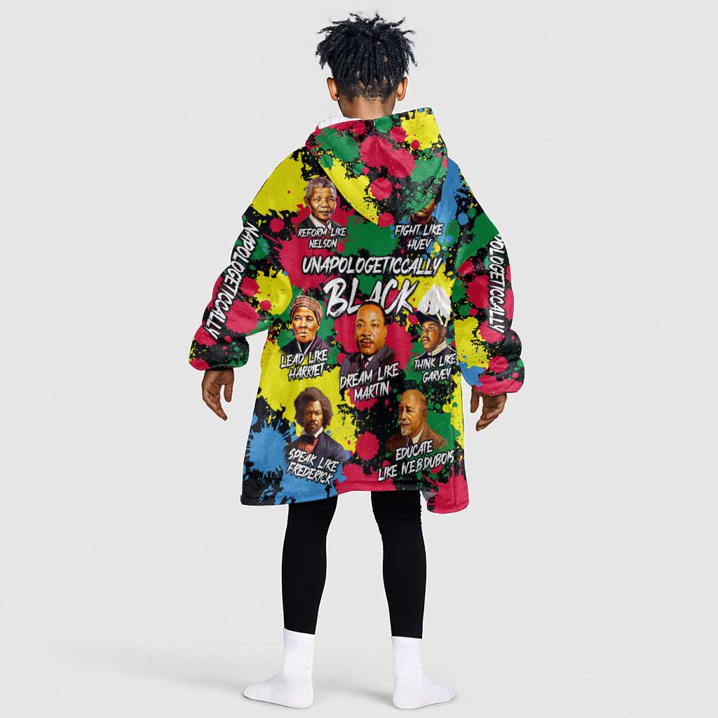 Unapologetically Black KId Wearable Blanket Hoodie Civil Rights Leaders