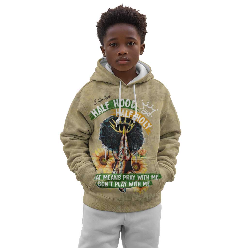 Personalized African Women Kid Hoodie Half Hood Half Holy