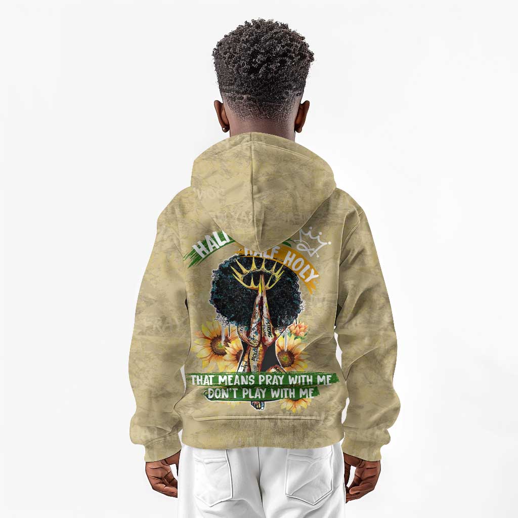 Personalized African Women Kid Hoodie Half Hood Half Holy