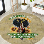 Personalized African Women Round Carpet Half Hood Half Holy