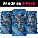 Ankh On Blue Neck Gaiter Pan African DT02