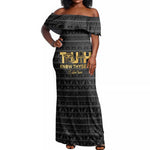 Personalized Truth Know Thyself Off Shoulder Maxi Dress Eye of Horus and Ankh