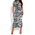 Black Power Short Sleeve Bodycon Dress African American Culture DT02