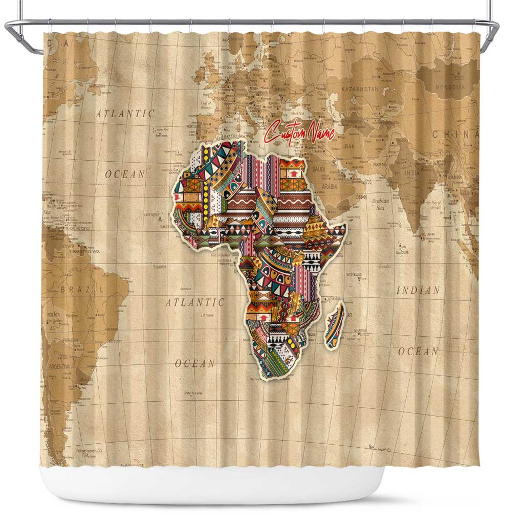 Personalized Africa On World Map Shower Curtain by AfricanPride
