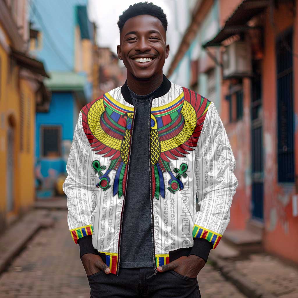 Egyptian Horus Sleeve Zip Bomber Jacket Gods of Egypt