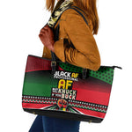 Black AF Professional AF But Will Knuck If You Leather Tote Bag African Pride