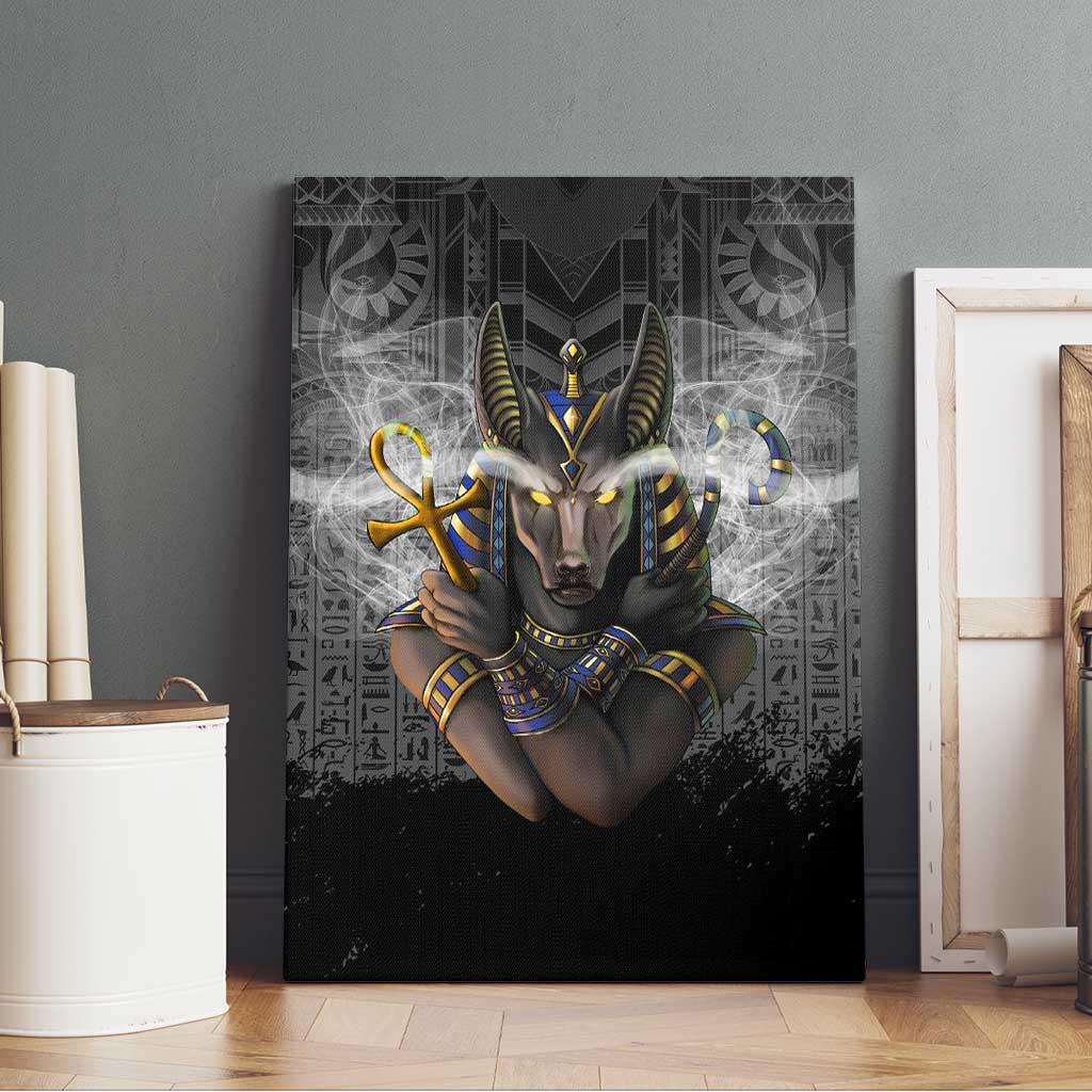 Anubis Canvas Wall Art Egypt Pattern Black