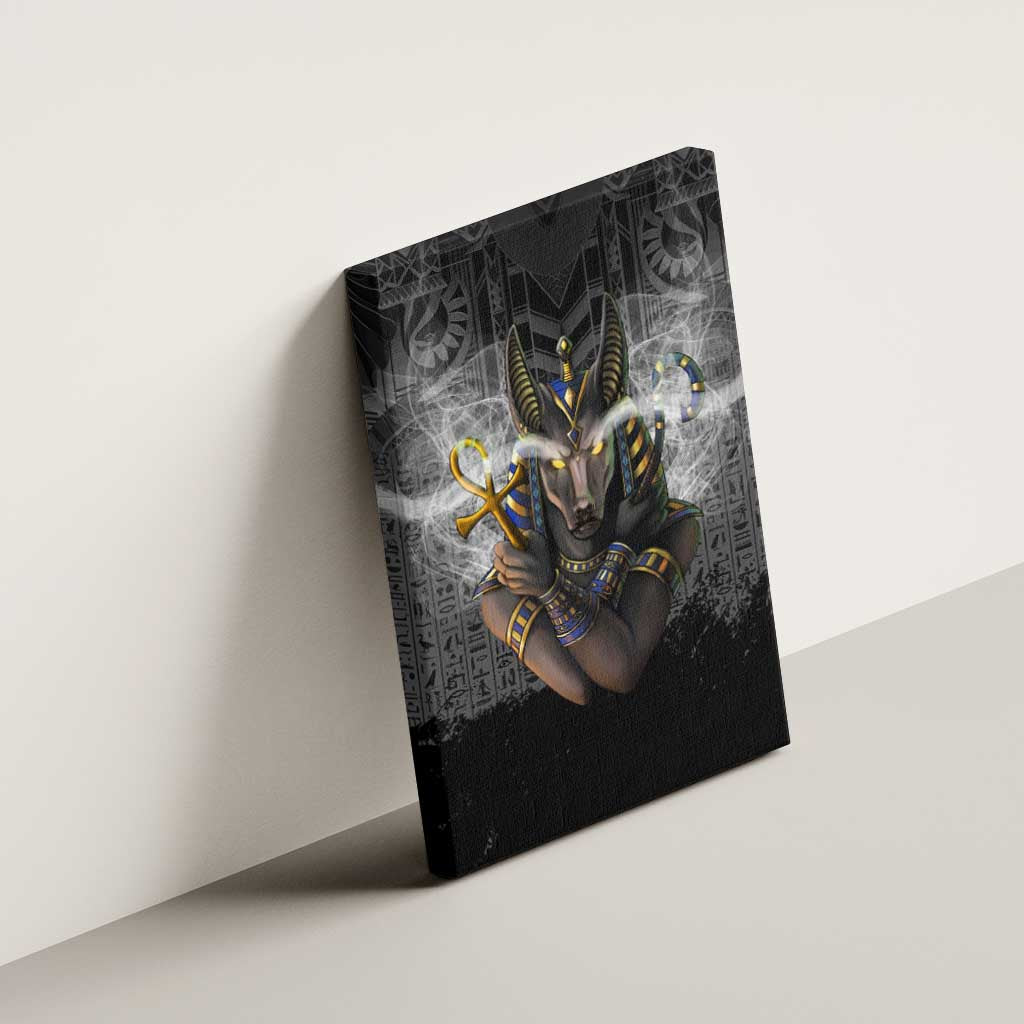 Anubis Canvas Wall Art Egypt Pattern Black