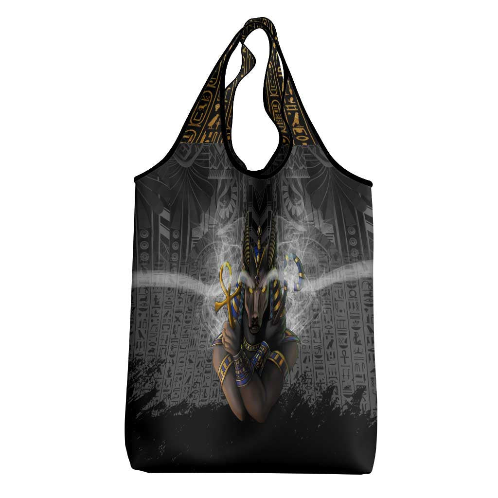 Anubis Grocery Bag Egypt Pattern Black