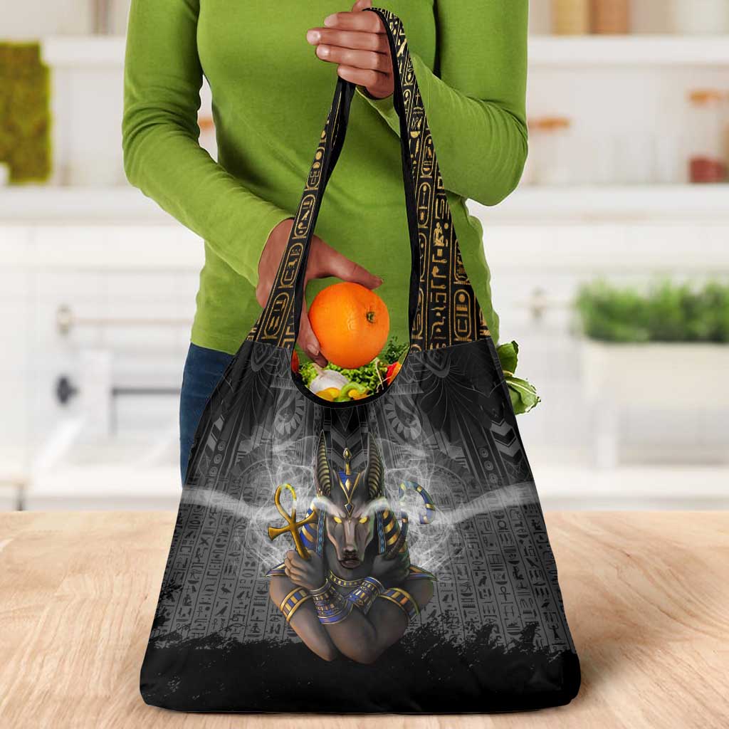 Anubis Grocery Bag Egypt Pattern Black
