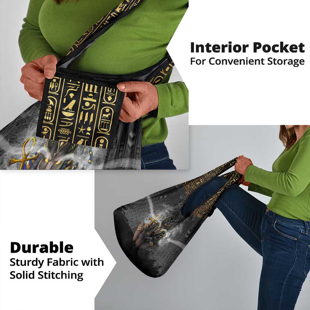 Anubis Grocery Bag Egypt Pattern Black