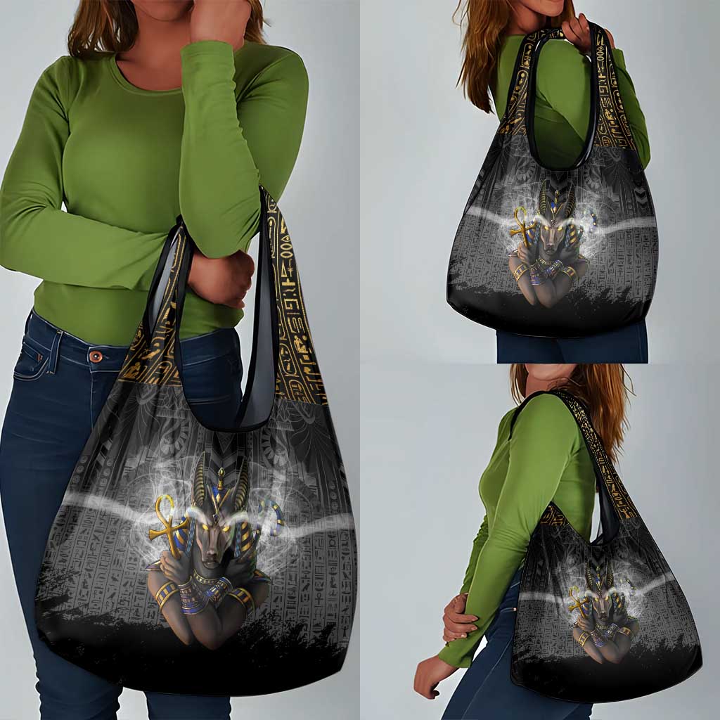 Anubis Grocery Bag Egypt Pattern Black