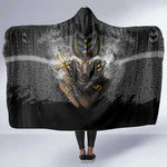 Anubis Hooded Blanket Egypt Pattern Black