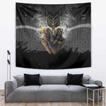 Anubis Tapestry Egypt Pattern Black