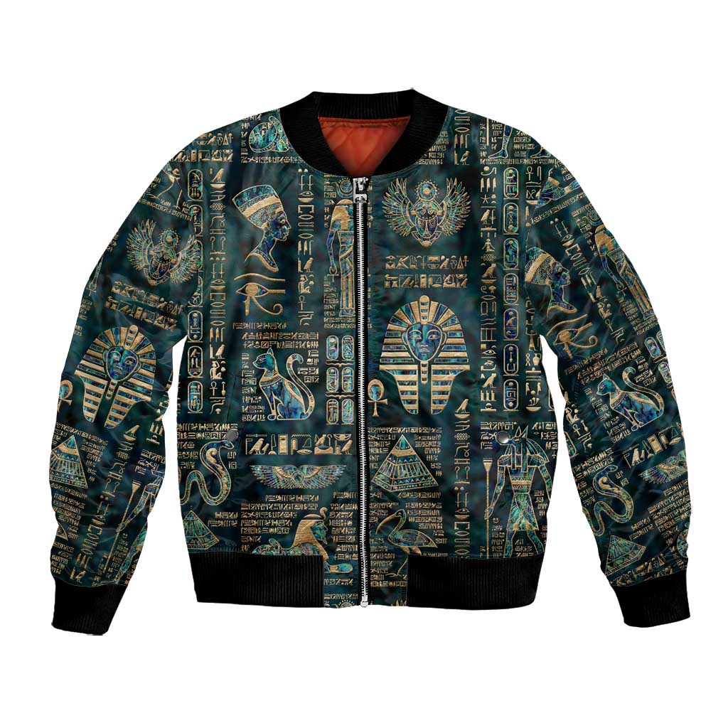 Egyptian Hieroglyphs And Deities Bomber Jacket