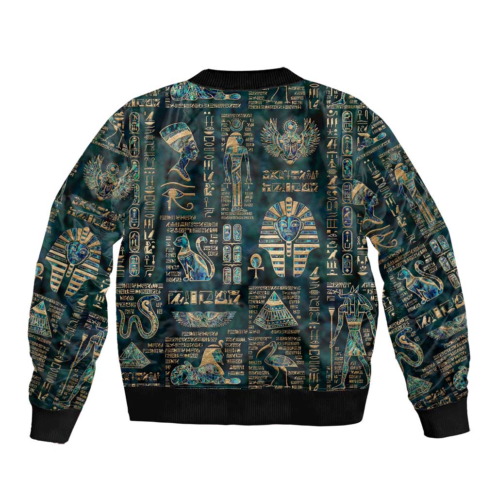 Egyptian Hieroglyphs And Deities Bomber Jacket