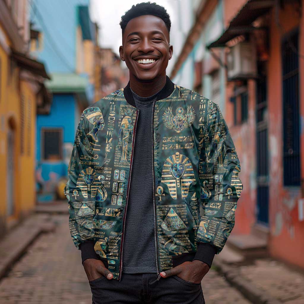 Egyptian Hieroglyphs And Deities Bomber Jacket