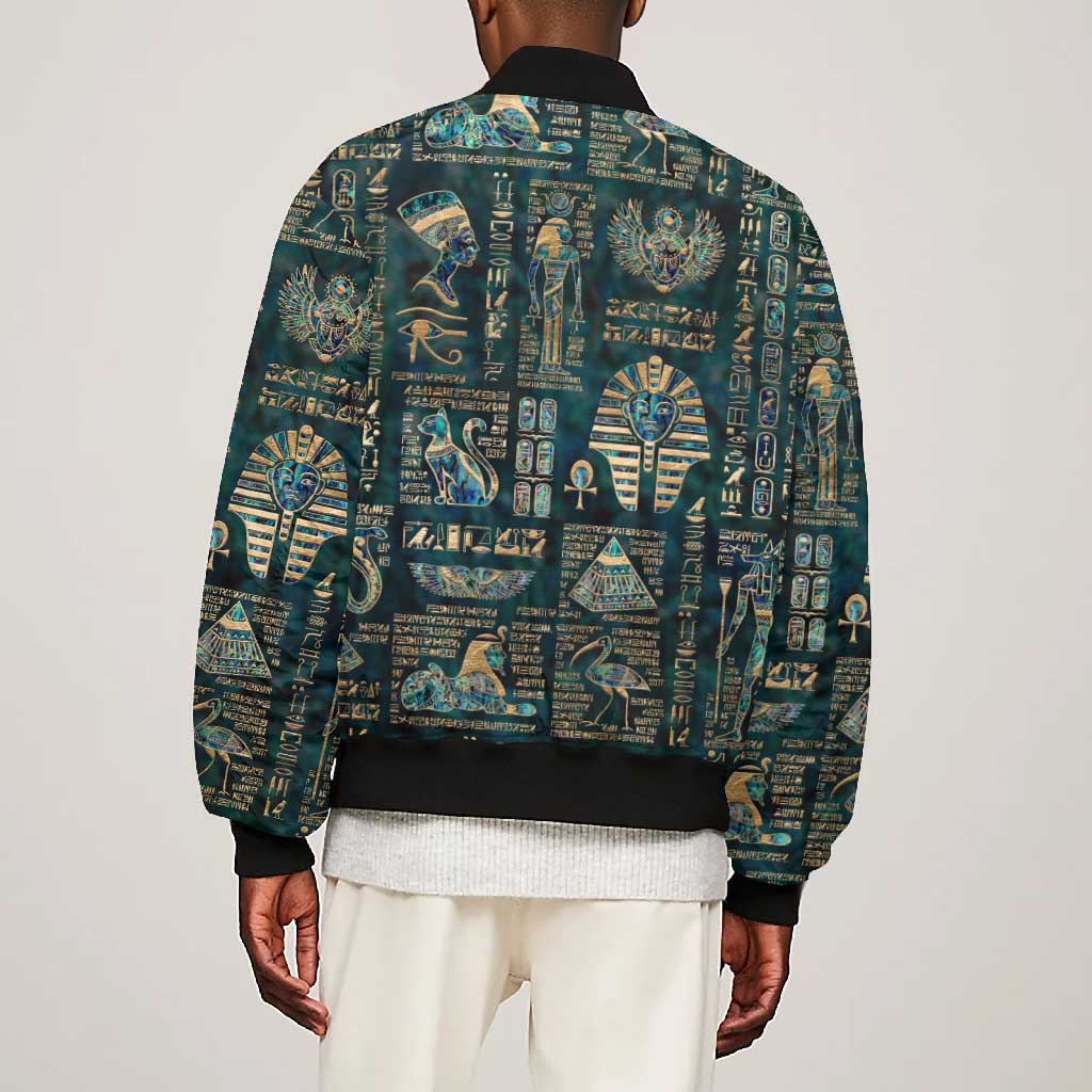 Egyptian Hieroglyphs And Deities Bomber Jacket