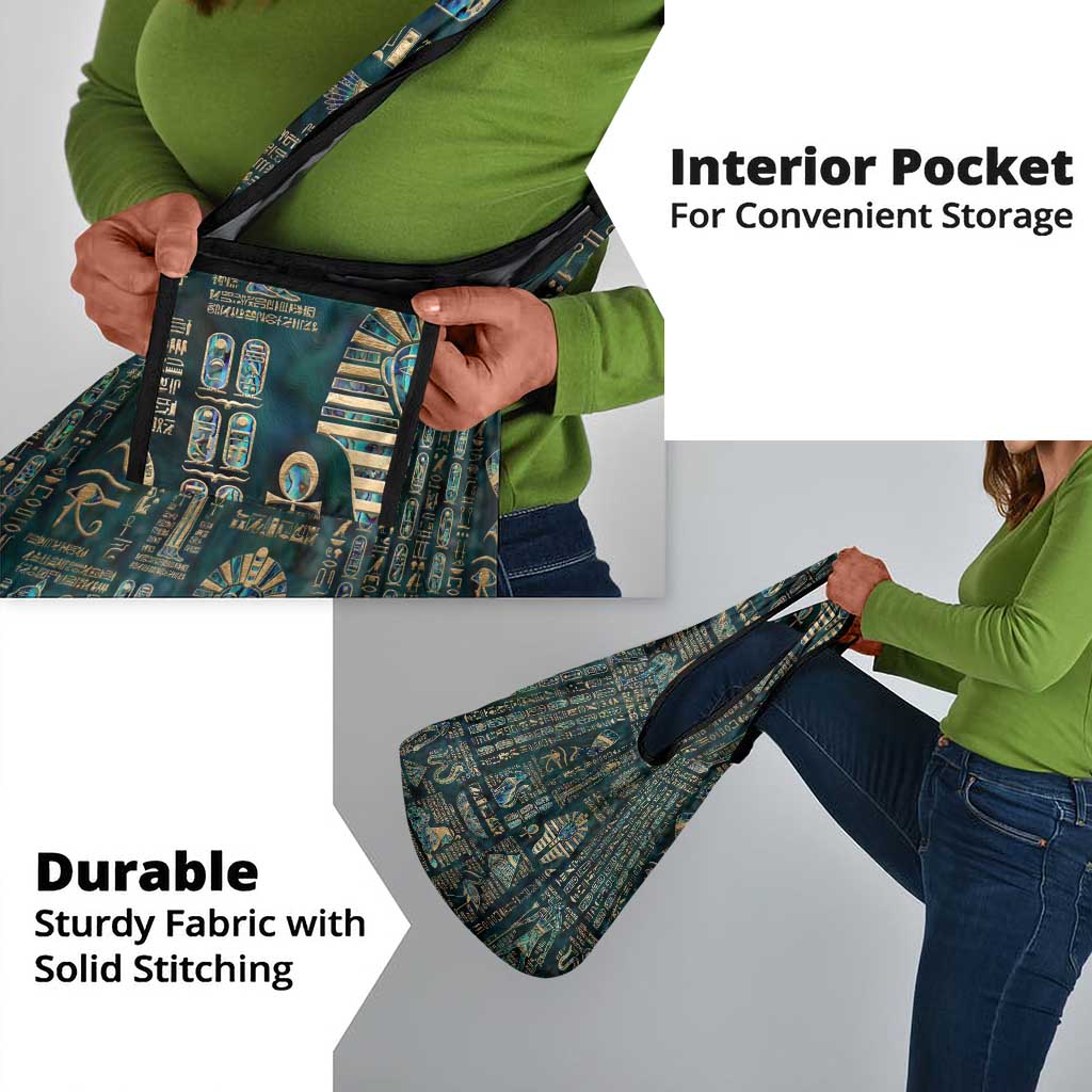 Egyptian Hieroglyphs And Deities Grocery Bag