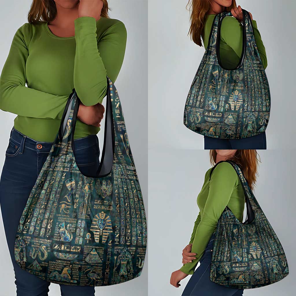 Egyptian Hieroglyphs And Deities Grocery Bag