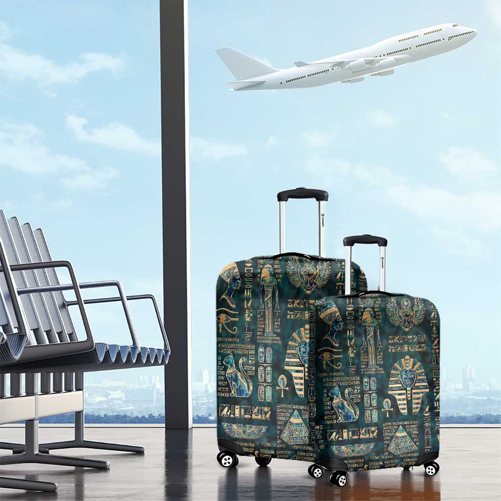 Egyptian Hieroglyphs And Deities Luggage Cover