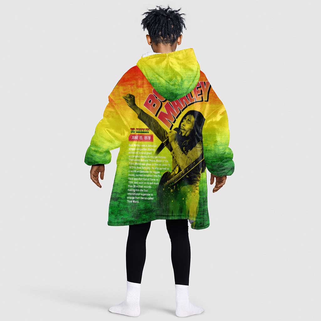 The Real Legend Bob KId Wearable Blanket Hoodie African Jamaica Reggae
