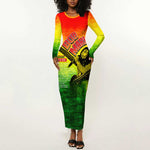 The Real Legend Bob Long Sleeve Bodycon Dress African Jamaica Reggae DT02