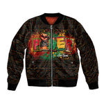Personalized Power African Sleeve Zip Bomber Jacket