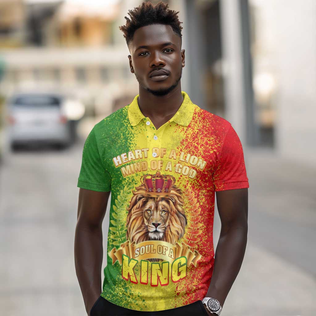 King's African Spirit Polo Shirt Heart of A Lion