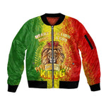 King's African Spirit Sleeve Zip Bomber Jacket Heart of A Lion