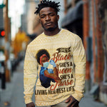 Afro Nurses Long Sleeve Shirt Black Queen African DT02