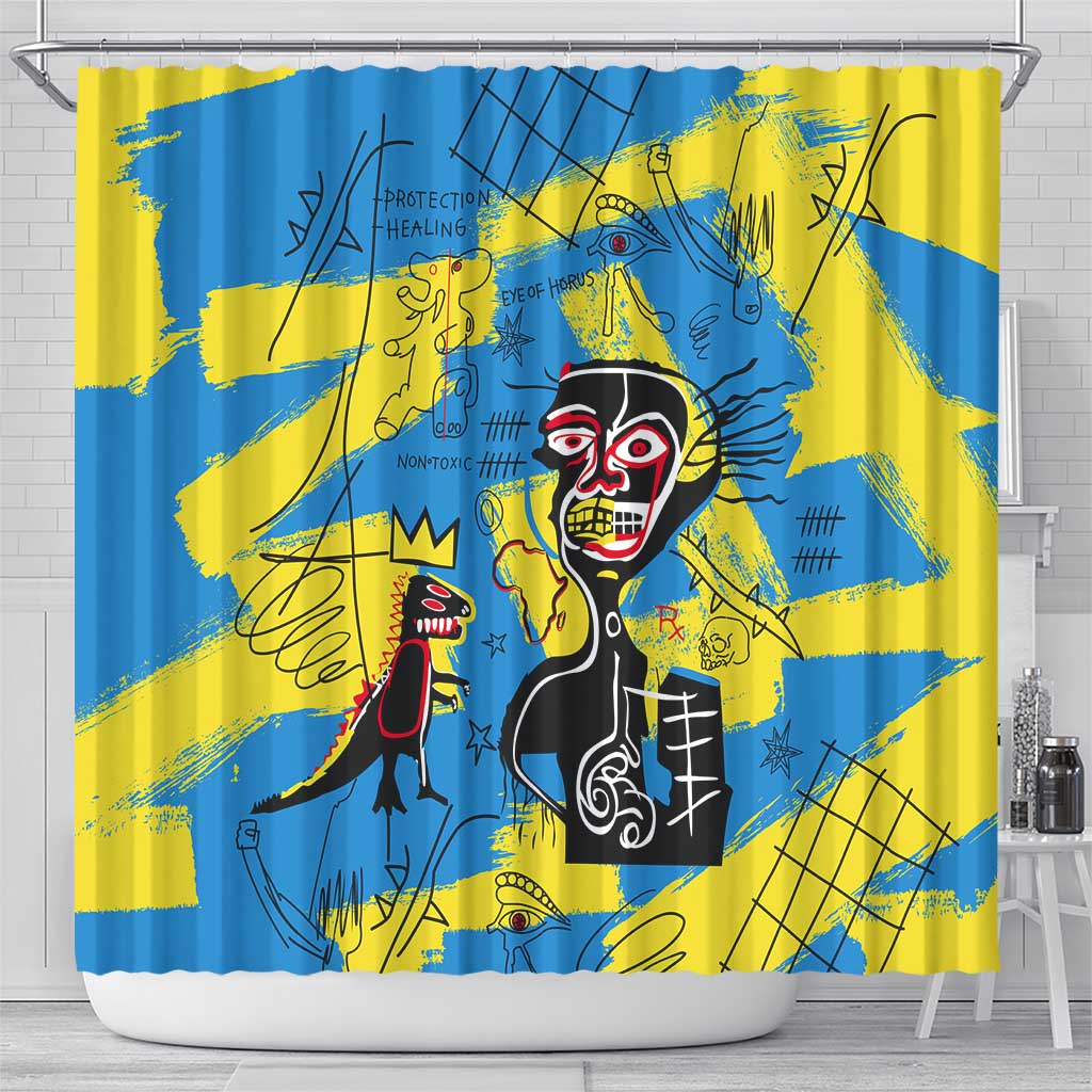 African Art Viva Underground Psychedelic Vintage Style Shower Curtain