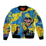 African Art Viva Underground Psychedelic Vintage Style Sleeve Zip Bomber Jacket
