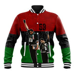 Mexico City 1968 African American Baseball Jacket Black Power Salute DT02