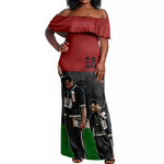 Mexico City 1968 African American Off Shoulder Maxi Dress Black Power Salute