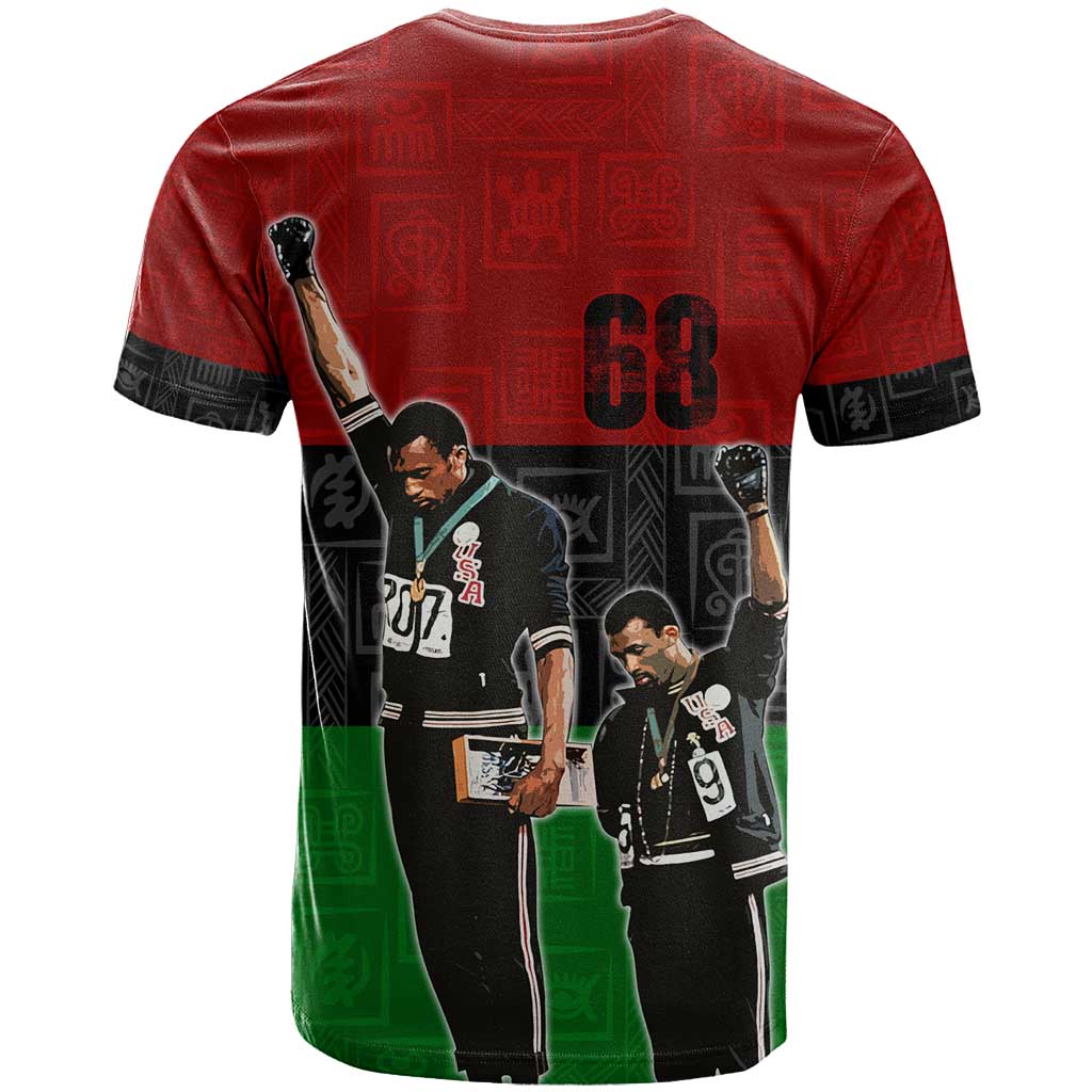 Mexico City 1968 African American T shirt Black Power Salute