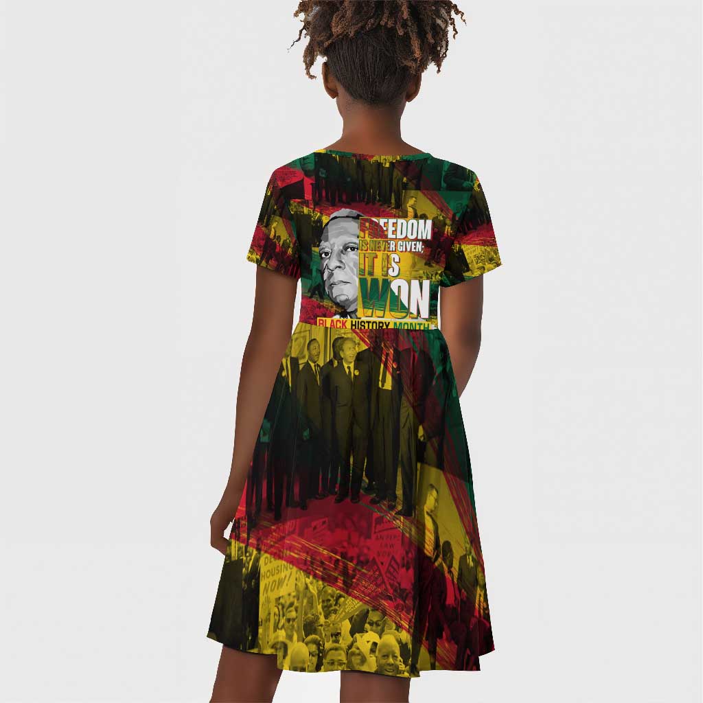 Freedom Is Never Given It Is Won Kid Short Sleeve Dress Asa Philip Randolph